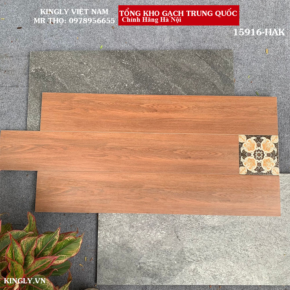 Gạch thẻ vân gỗ Trung Quốc 15x90 15916